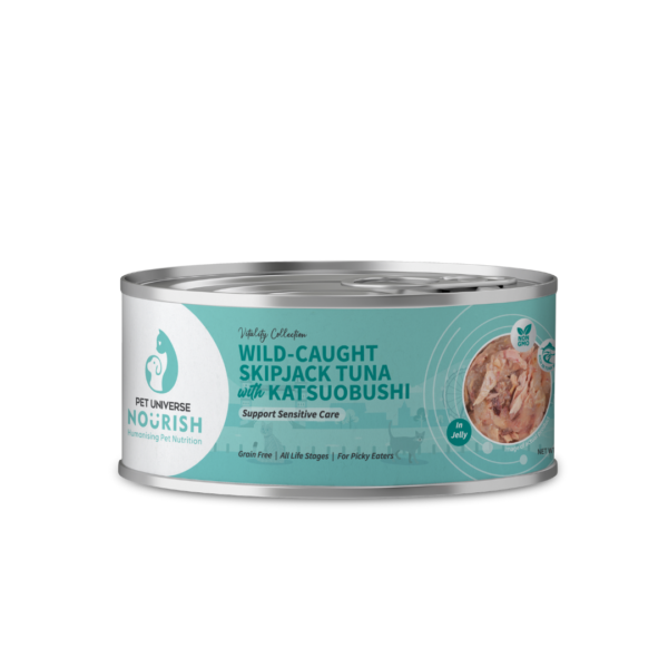 inv_product-1722582521837.png Pet Universe Nourish Cat Vitality 70g Wild Caught Skipjack Tuna With Katsuobushi In Jelly Wet Cat Food