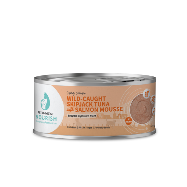 inv_product-1722583041209.png Pet Universe Nourish Cat Vitality 70g Wild Caught Skipjack Tuna With Salmon Mousse Wet Cat Food