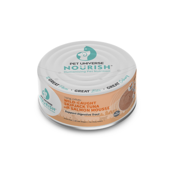 inv_product-1722583041418.png Pet Universe Nourish Cat Vitality 70g Wild Caught Skipjack Tuna With Salmon Mousse Wet Cat Food